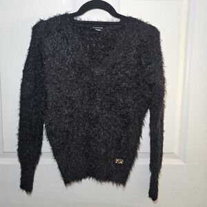 Women's Bebe Black Fuzzy Sweater XS